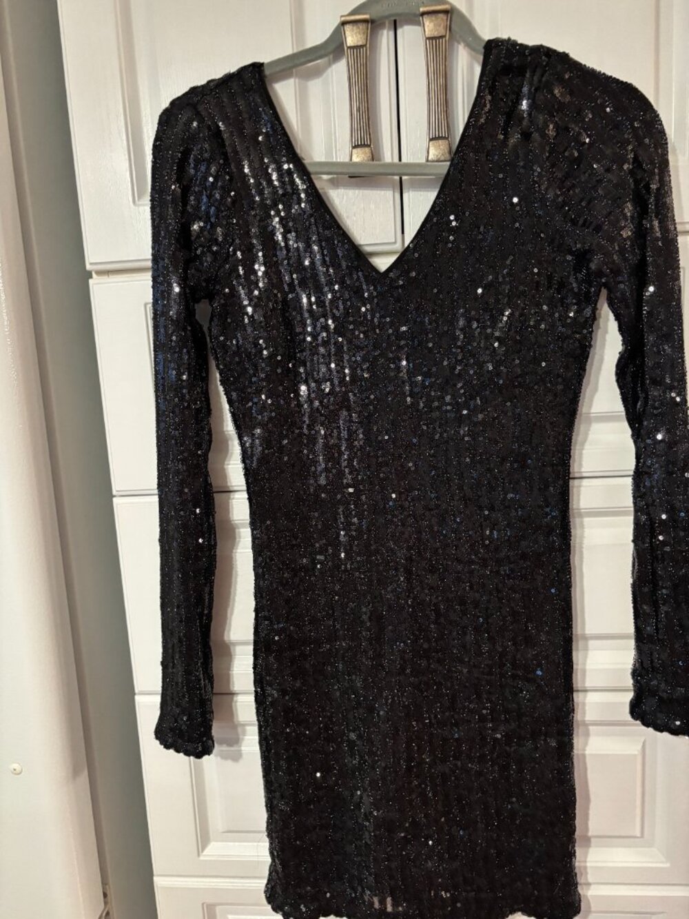 Guess Sequence Midi Black Dress, Size Small